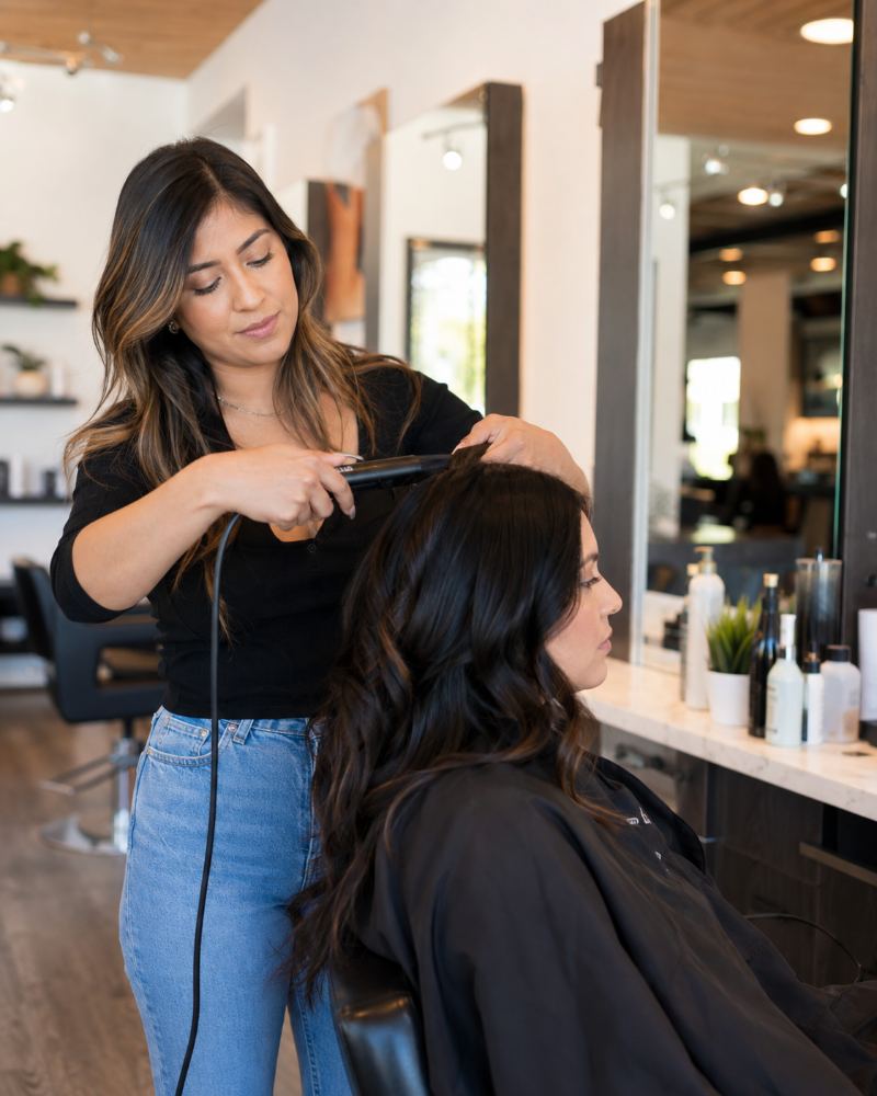 Stylist working in a hair salon